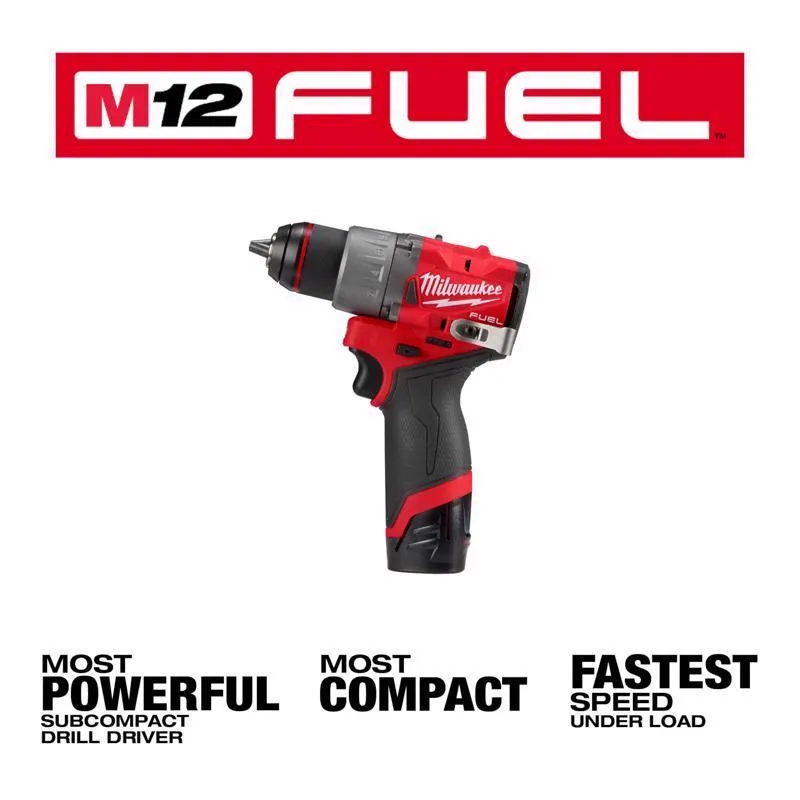 Milwaukee M12 FUEL 1/2 in. Brushless Cordless Drill/Driver Kit (Battery & Charger)