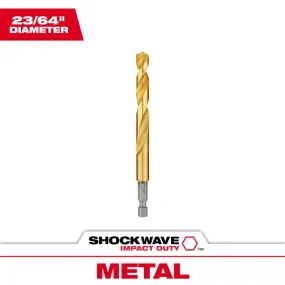 Milwaukee Shockwave 23/64 in. X 4.61 in. L Titanium Red Helix Drill Bit Hex Shank 1 pc