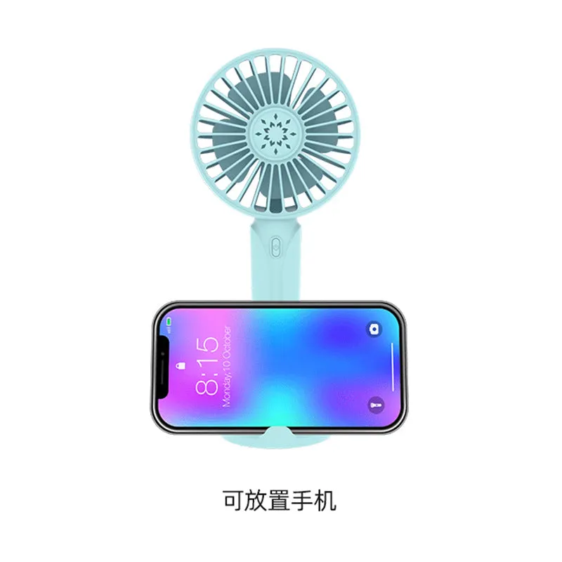 Mini fan hangs neck holding portable stand F1 USB charging student desktop