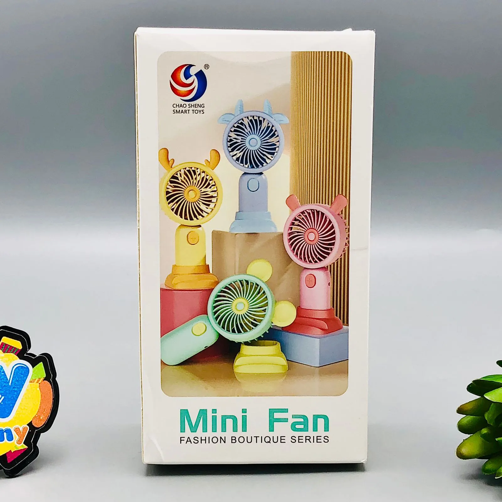 Mini Rechargeable Adorable Design Fan With Mobile Phone Bracket