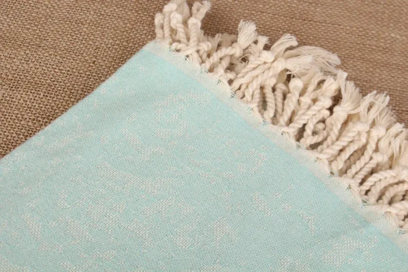 Mint Green Turtle Turkish Beach Towel