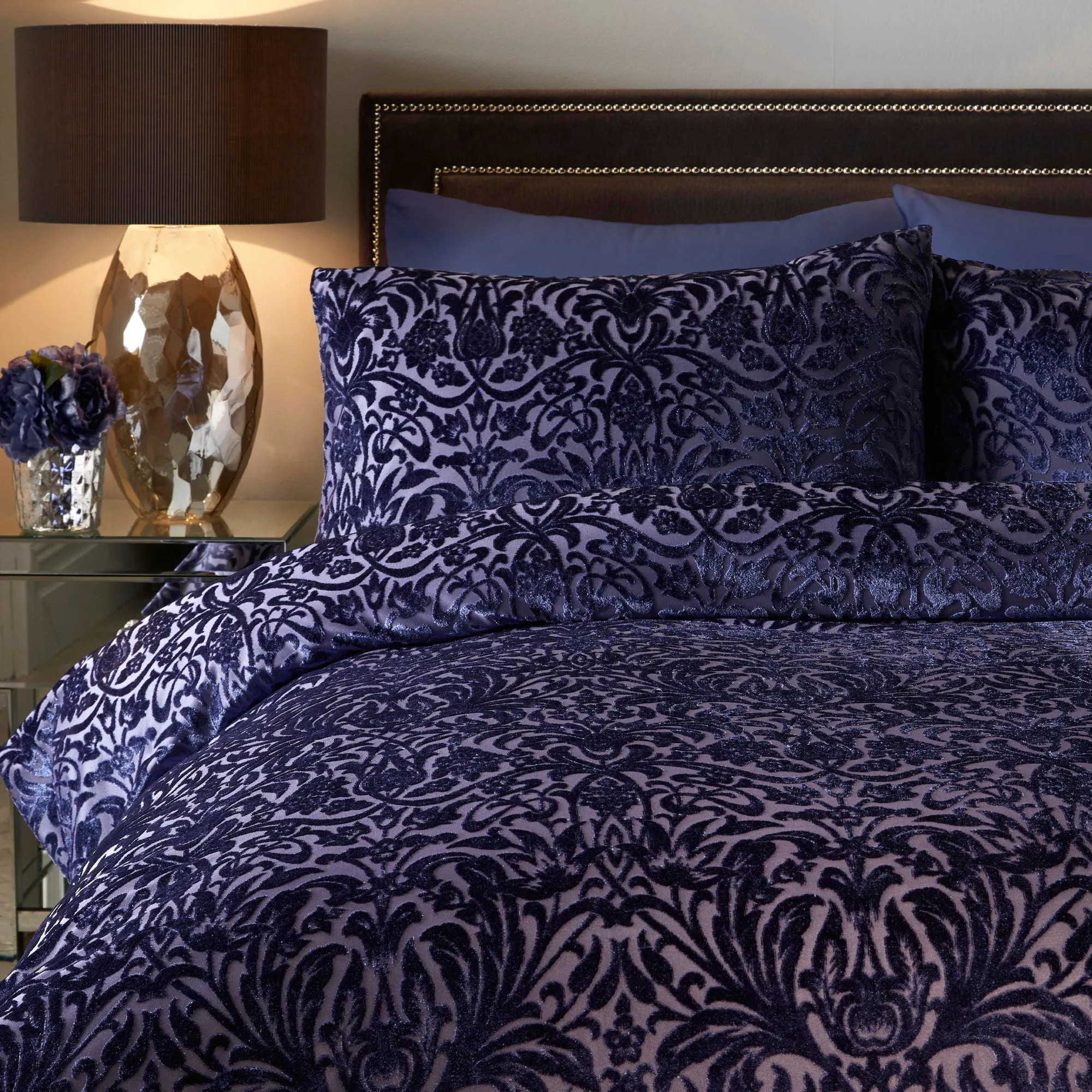 Mirella Duvet Cover Set by Soiree in Navy