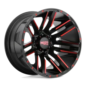 Moto Metal MO978 Razor 22X12 5X127 -44 mm Satin Black Machined Red Tint