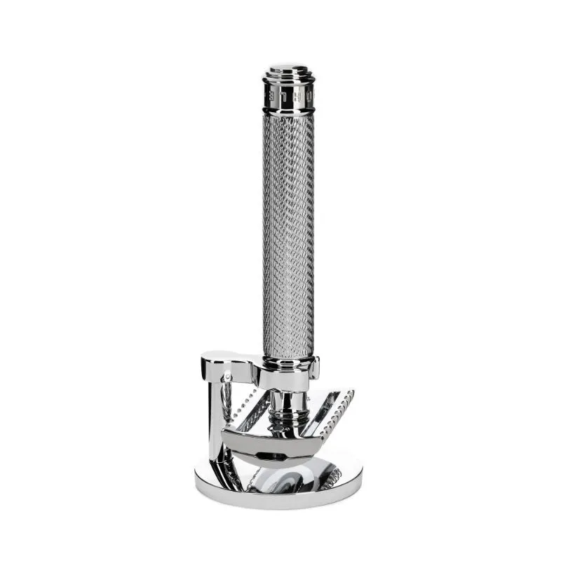 MUHLE Traditional, Chrome-plated Metal, Shaving Set - Open Tooth Comb Safety Razor with stand