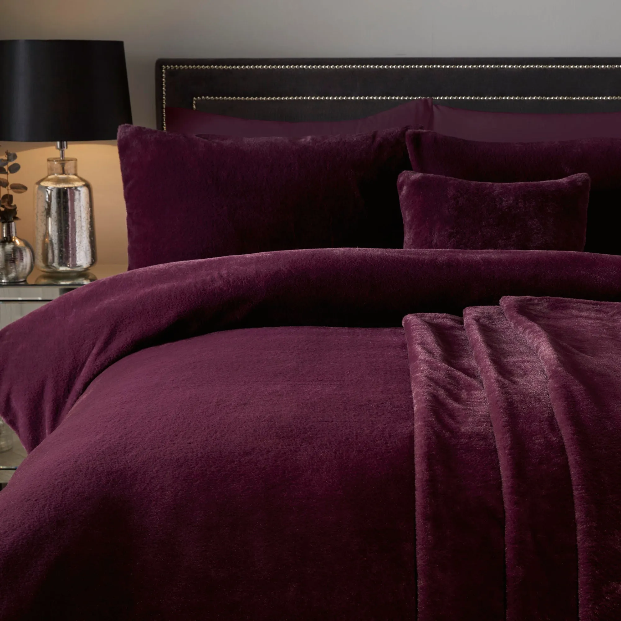 Natasha Duvet Cover Set by Soiree in Damson