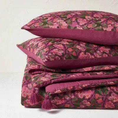 New - 3pc King Printed Comforter & Sham Set Dark Purple - Opalhouse designed with Jungalow