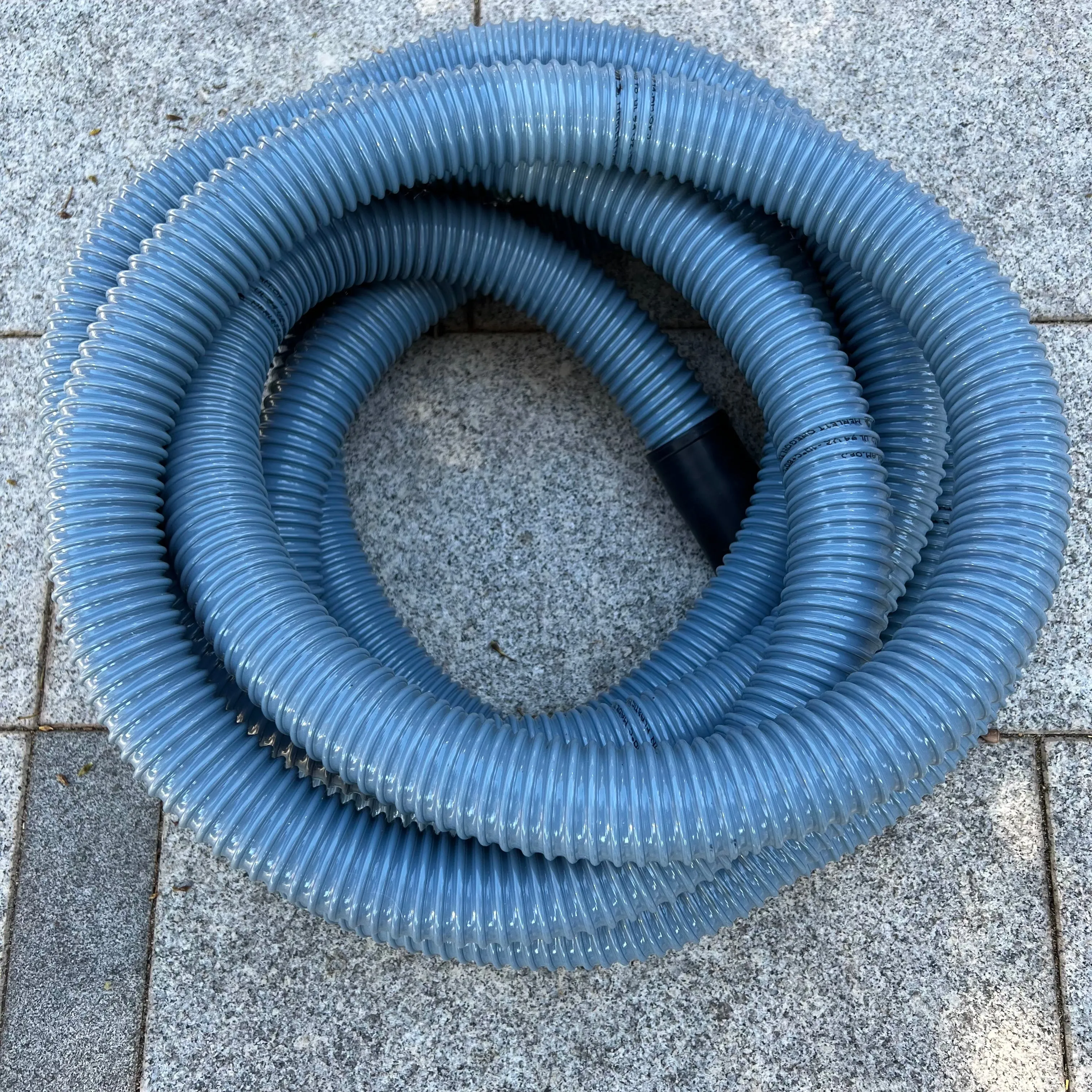 NilfiskCFM 5m x 50mm Plasticified PVC Heavy Duty Industrial Vacuum Cleaner Hose With Rubber Cuffs