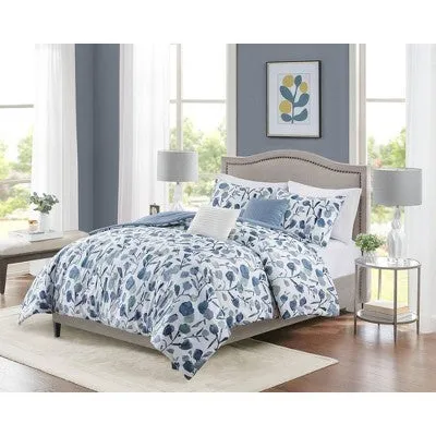 Open Box - 5pc Full/Queen Ramona Seersucker Tulip Print Comforter Bedding Set - White