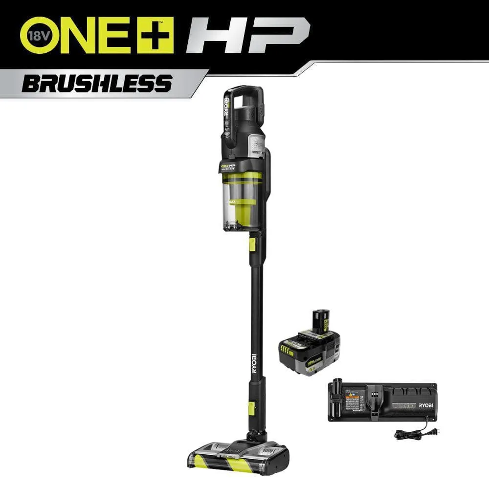 Open Box -  ONE  HP 18V Brushless Cordless Advanced WHISPER Series Stick Vacuum Kit with 4.0 Ah Battery and Charger