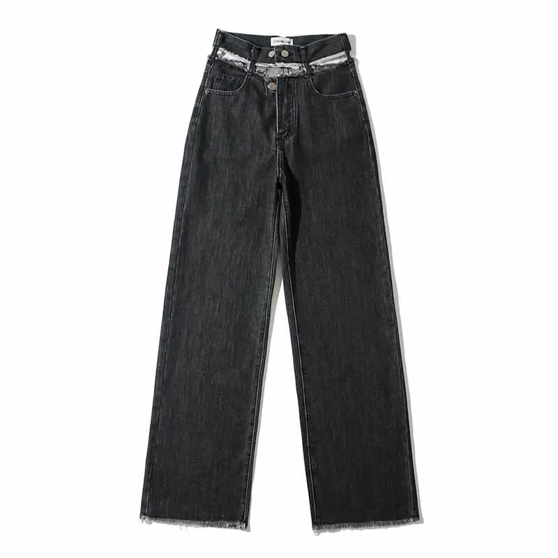 Open Waist Denim Pants