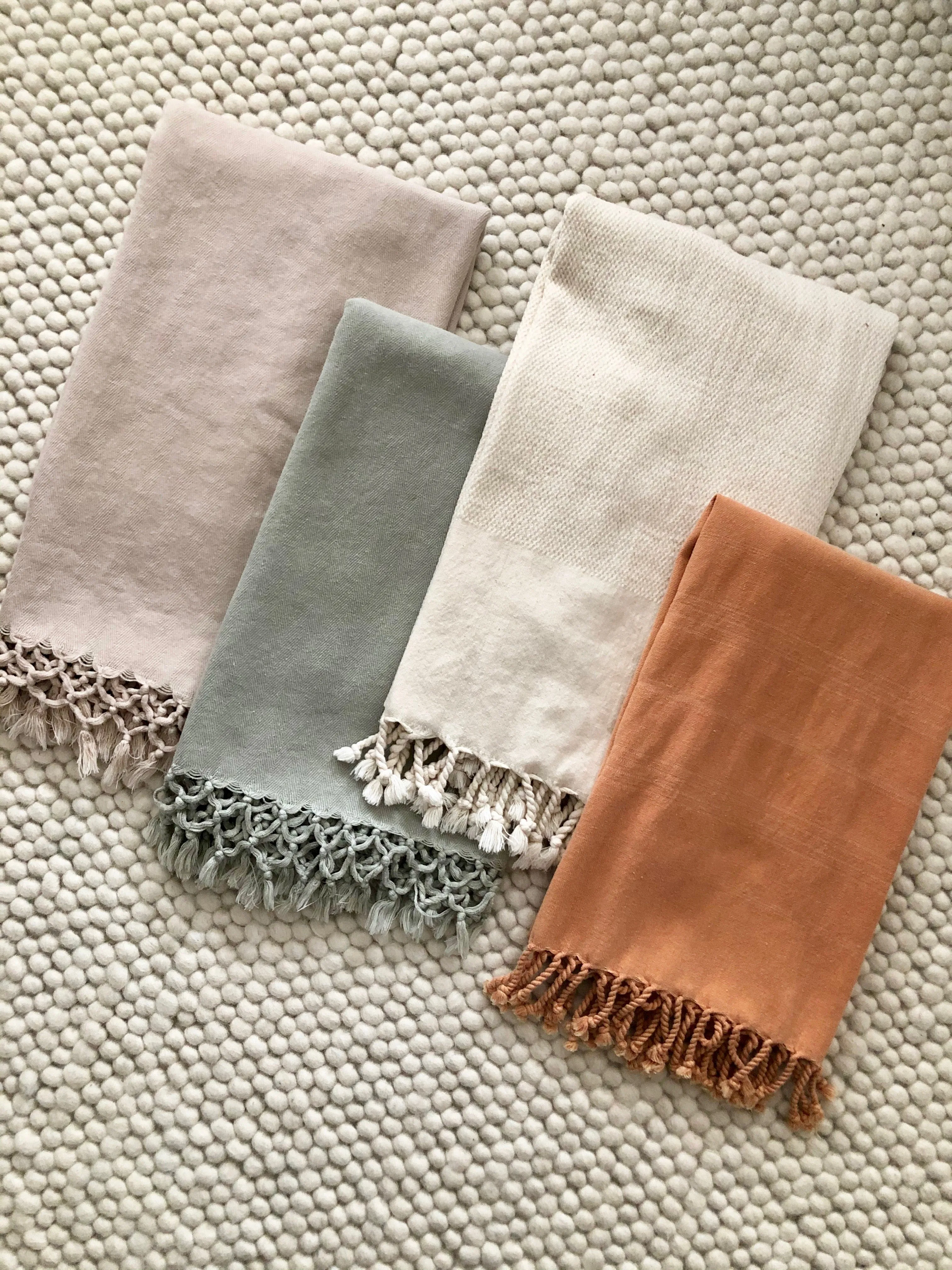 Organic Stonewashed Cotton Turkish Towels