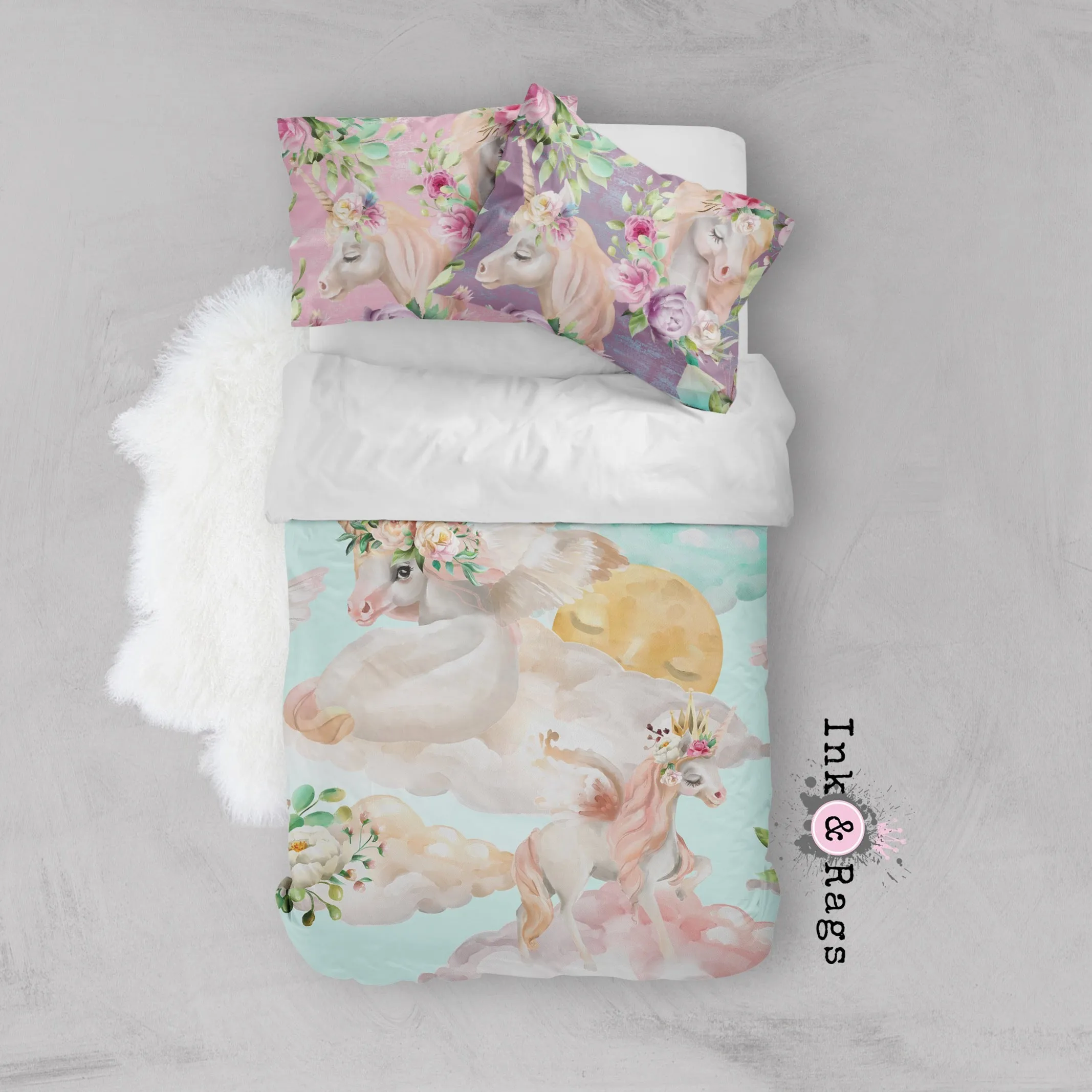 Over the Moon Unicorn Pegasus Dreams Crib and Toddler Bedding Collection