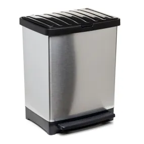 Pedal Dust Bin 25 L - Trend Metallic Grey