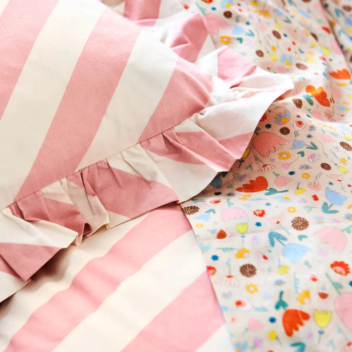 Peony Stripe Duvet Cover