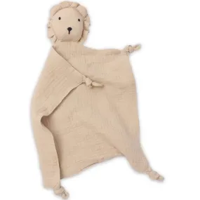 Personalised Beige Lion Muslin Baby Comforter