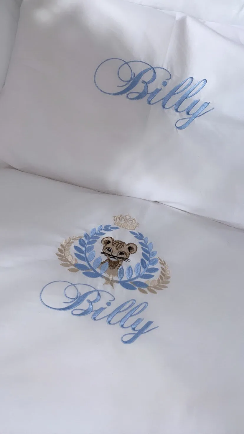 Personalised white bedding set