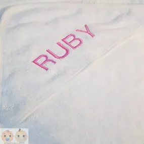 Personalised White Hooded Wrap Towel