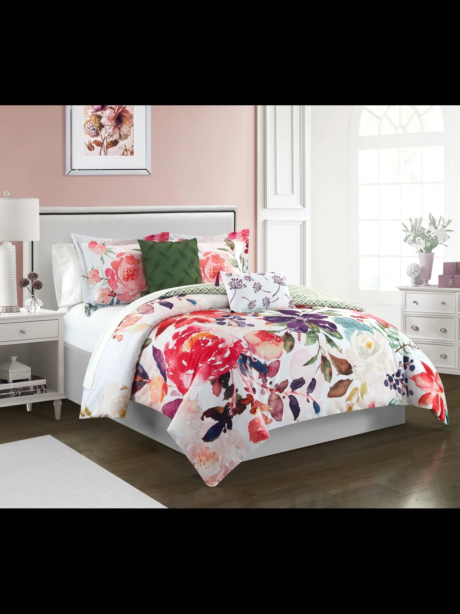 Philia Reversible Queen-Size 5-Piece Comforter Set - NY&C x Chic Home