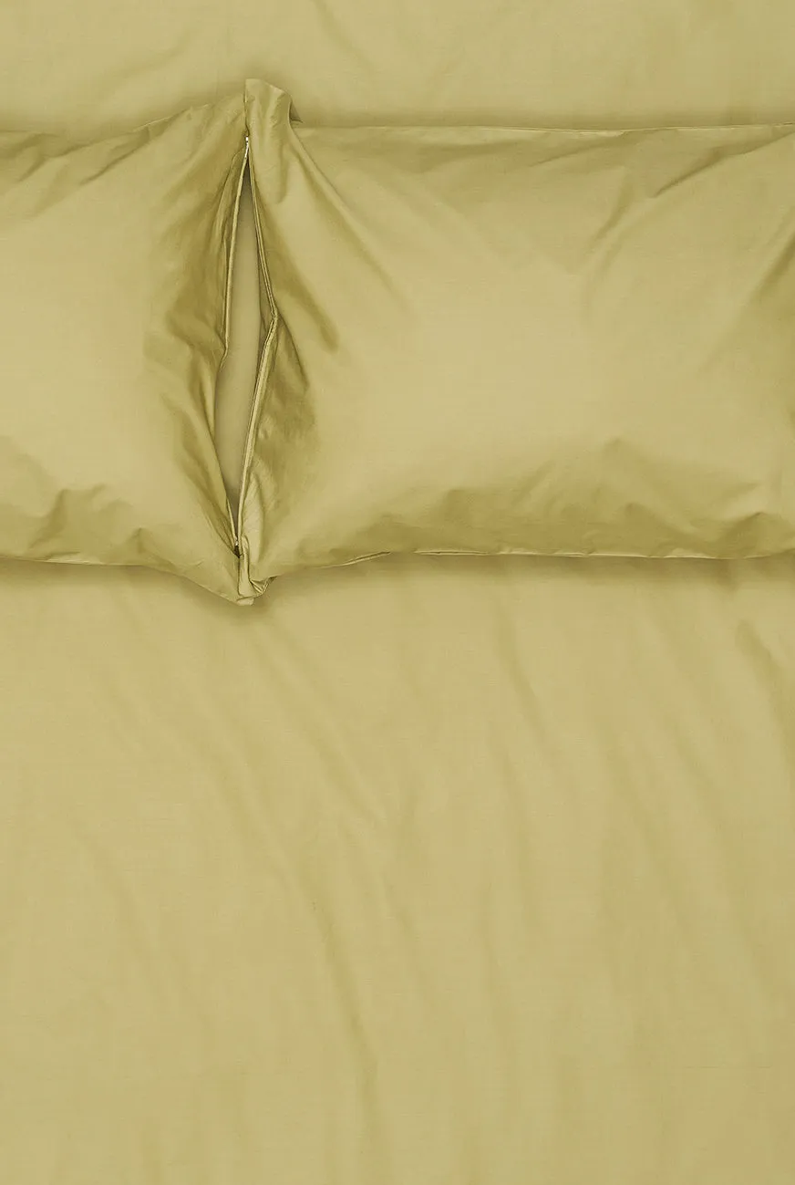 Pima Cotton Percale Bedding in Olive Green Color