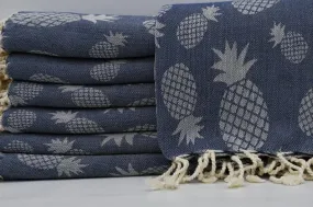 Pineapple Teal 100% Cotton Towel