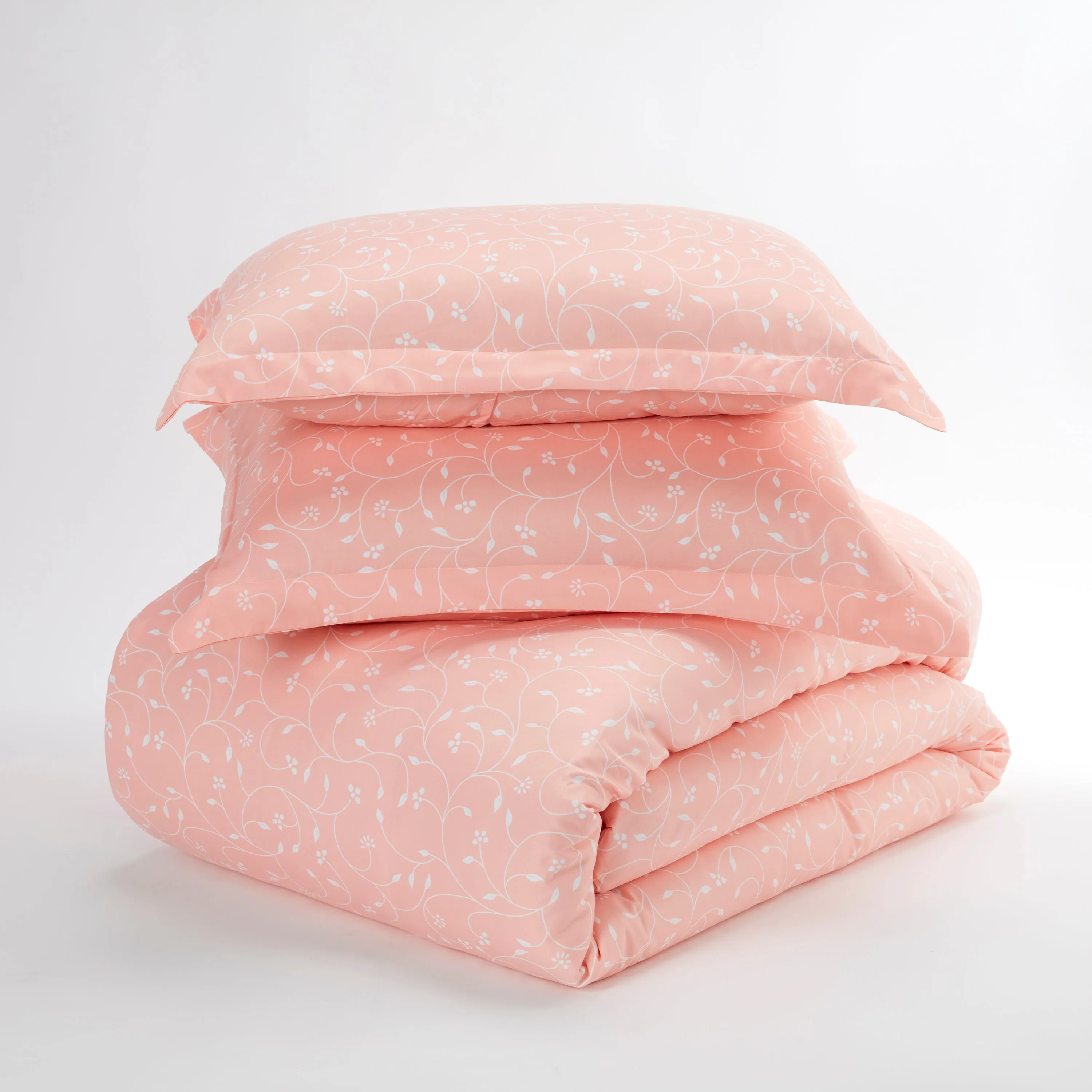 Pink Buds Pattern 3-Piece Duvet Cover Set