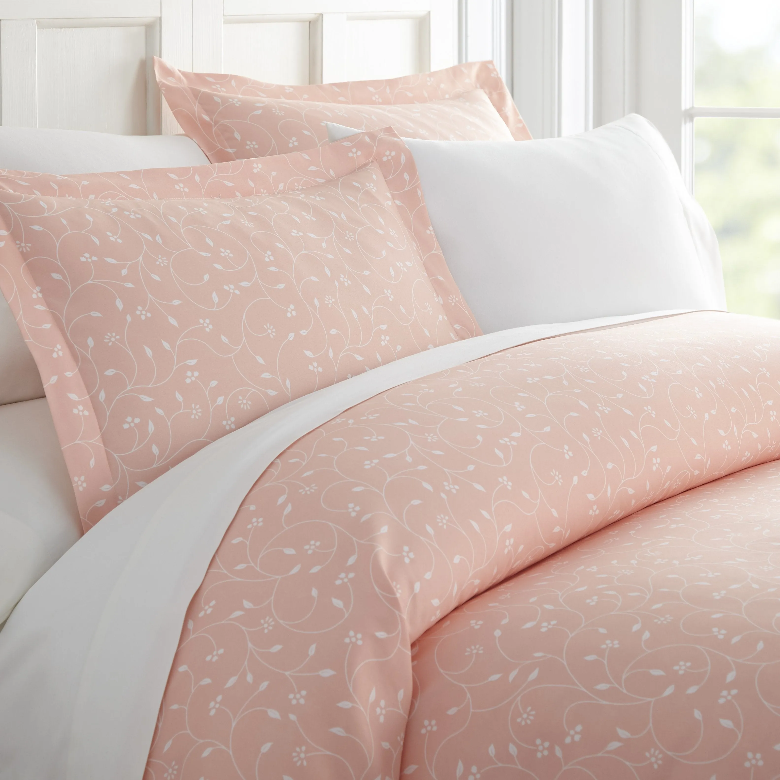 Pink Buds Pattern 3-Piece Duvet Cover Set