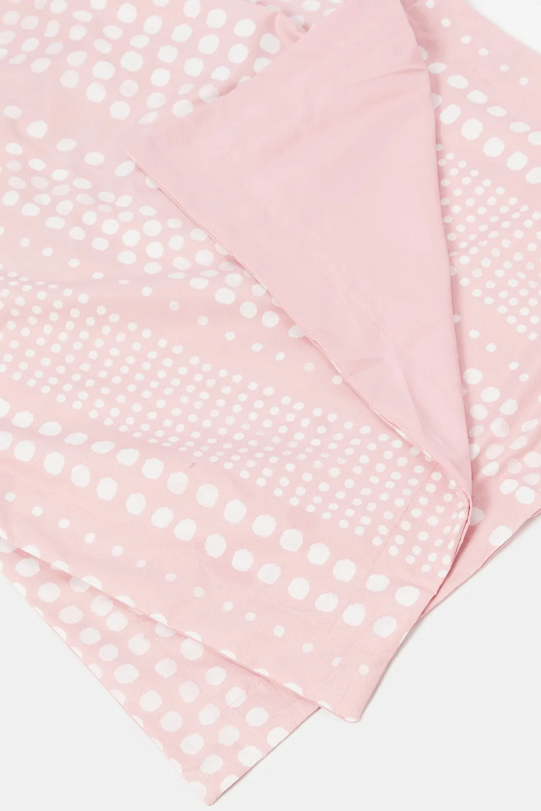 Pink Polka Dot Printed 4 Piece Comforter Set (Double Size)