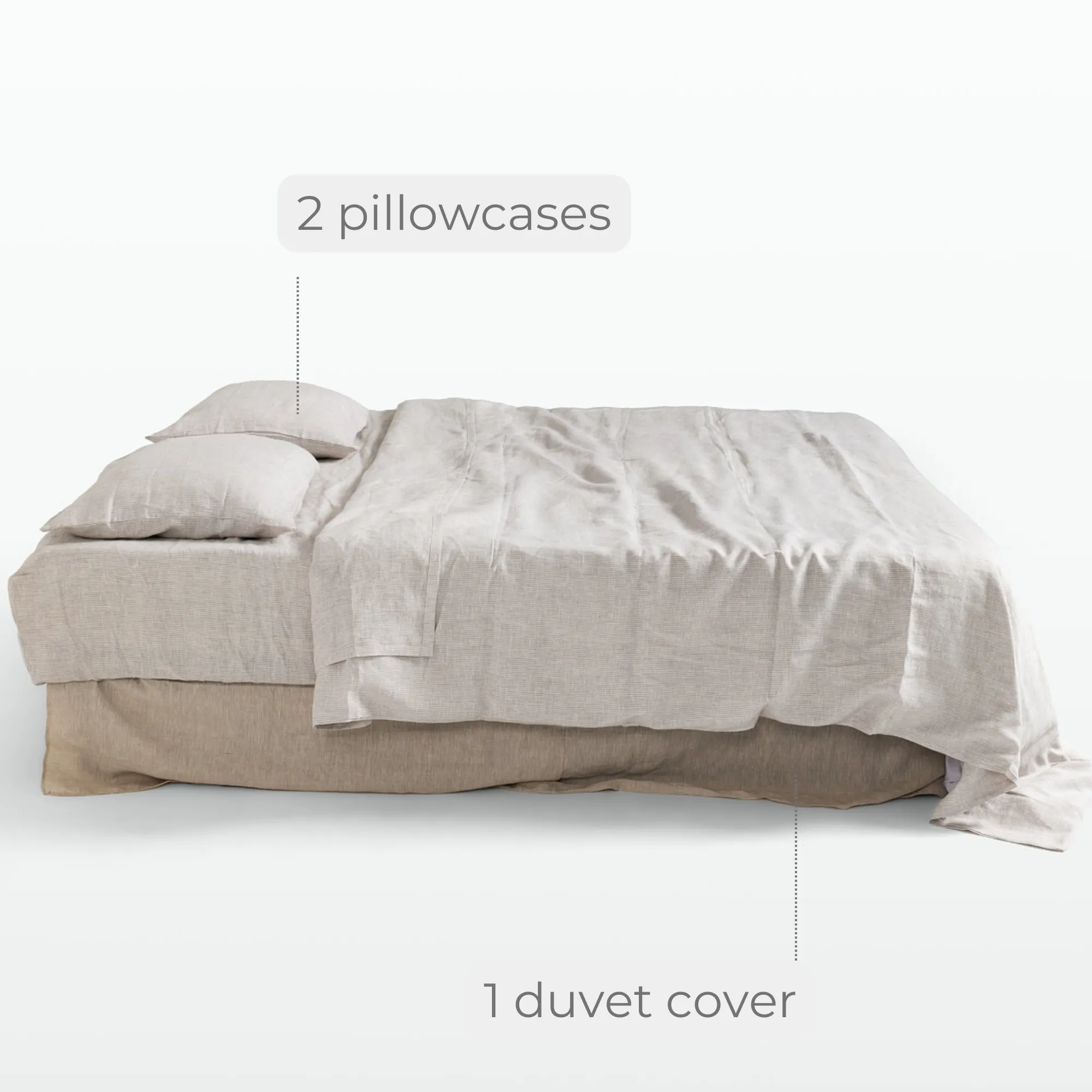 Pinstripe Linen Duvet Cover Set (3 pcs)