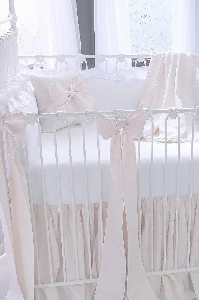 Powder Pink 5 Piece Gingham Crib Bedding Set