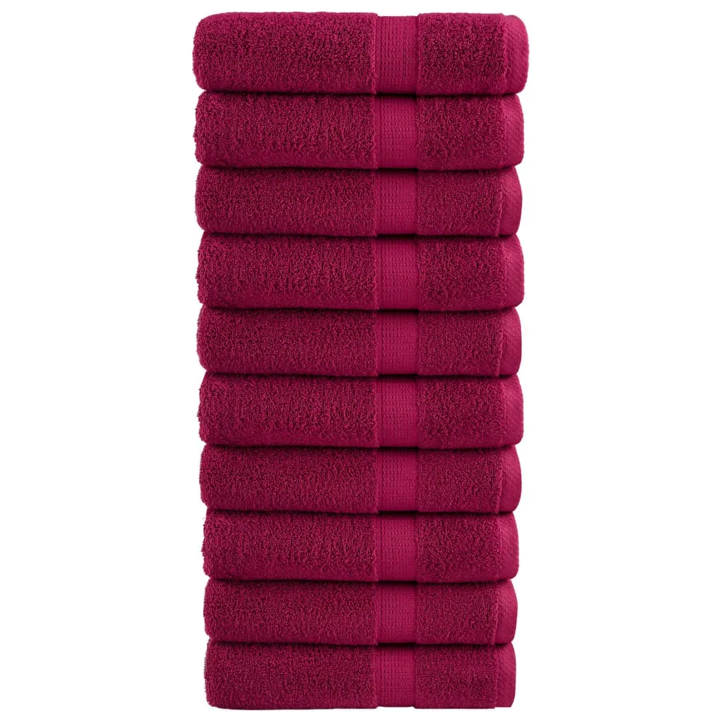 Premium Bath Towels 10pcs Bordeaux 100x150cm 600gsm 100% Cotton