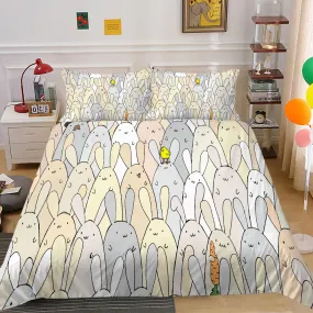 Rabbit Bedding Set:  Comfortable Kids Room Bedding