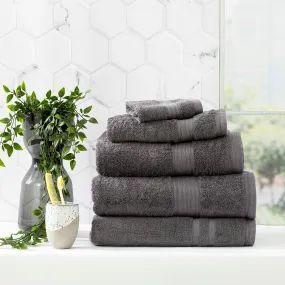 Renee Taylor Stella 5 Piece Charcoal Towel Pack