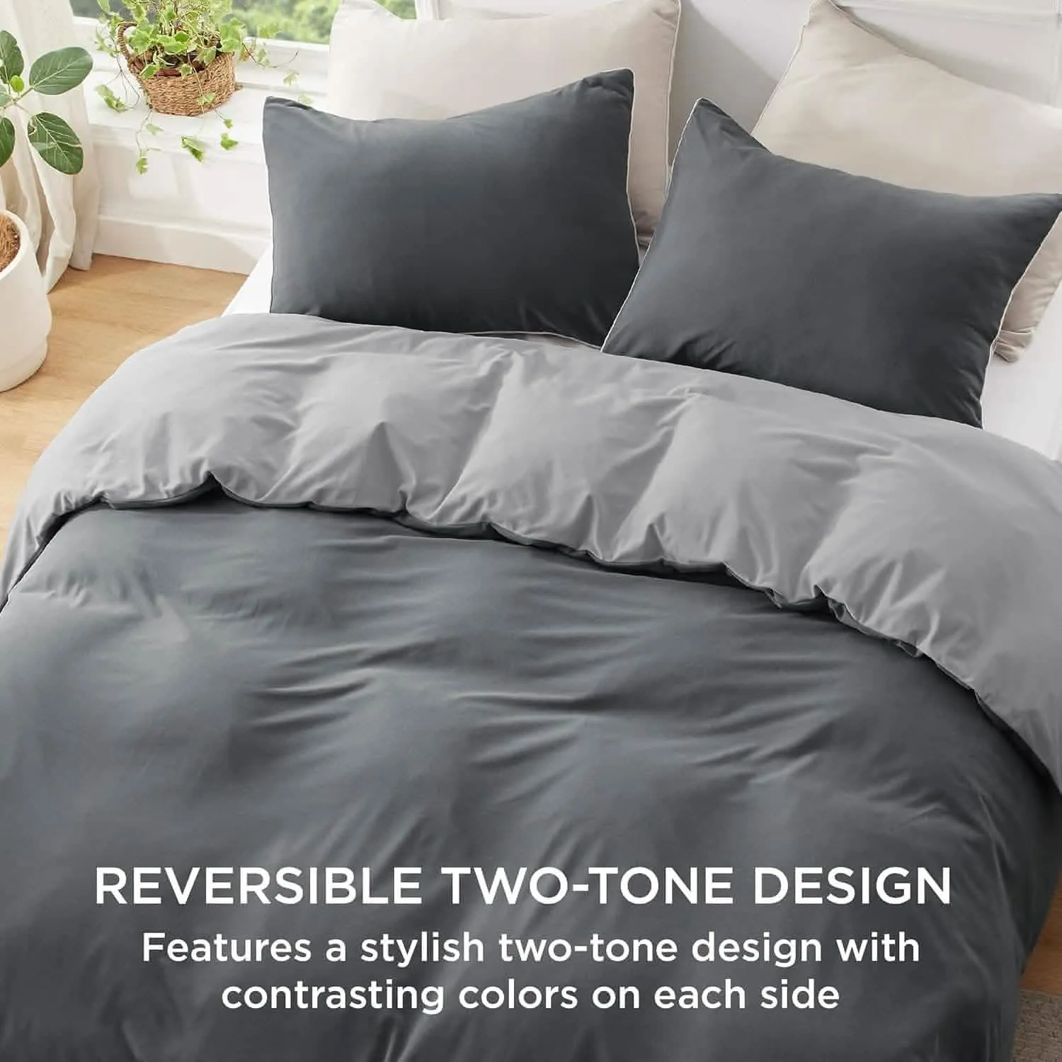 Reversible Two-Tone Sherpa Duvet Cover Set