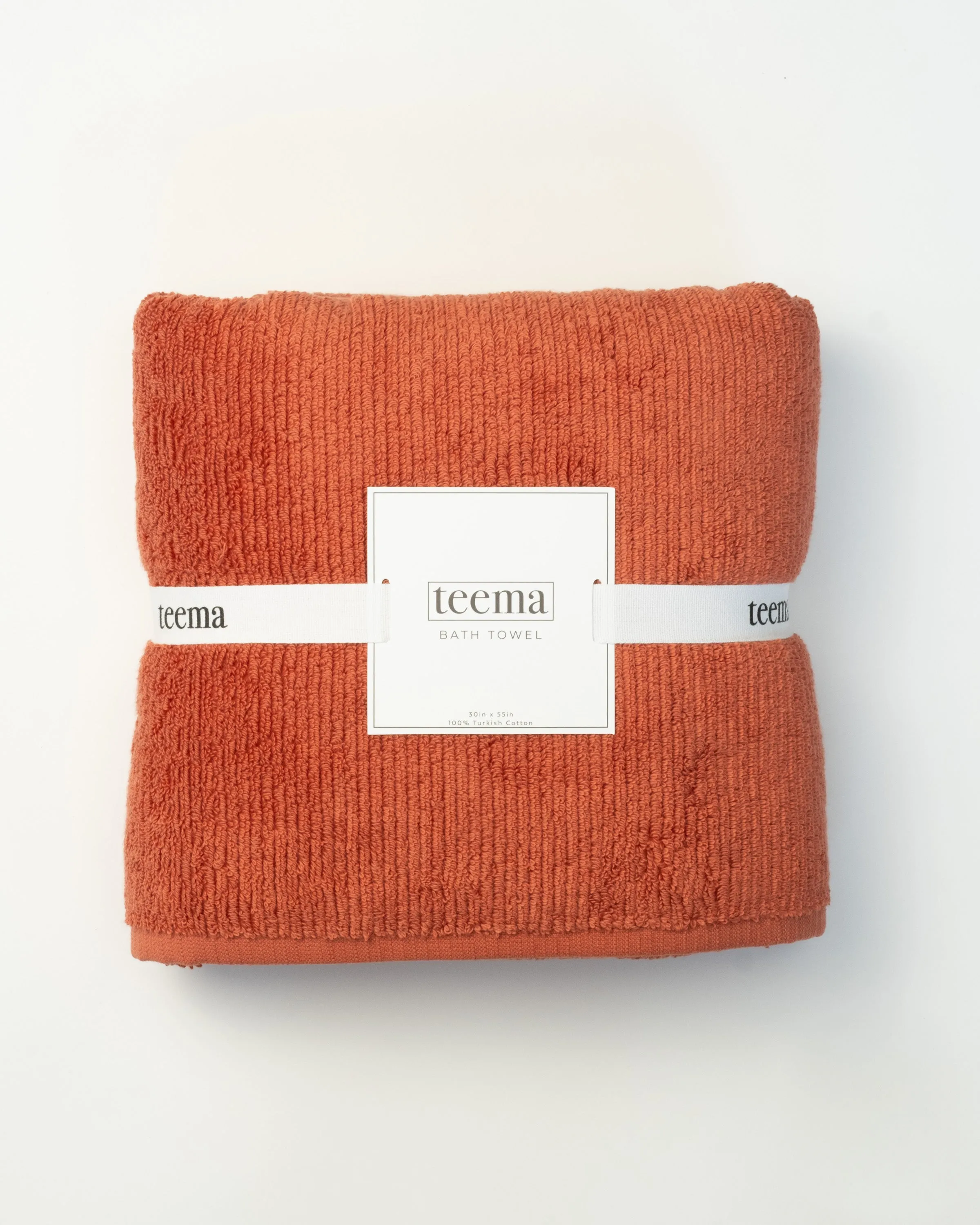 Ribbed Bath Towels in Terracotta