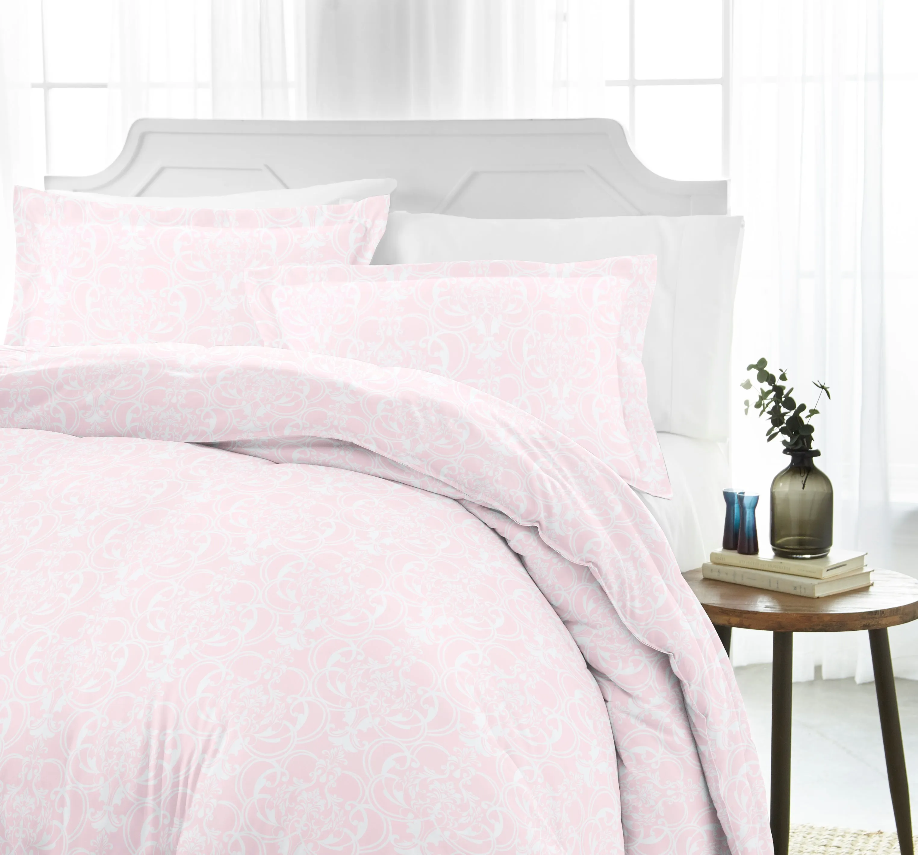 Romantic Damask Pattern 3-Piece Duvet Cover Set