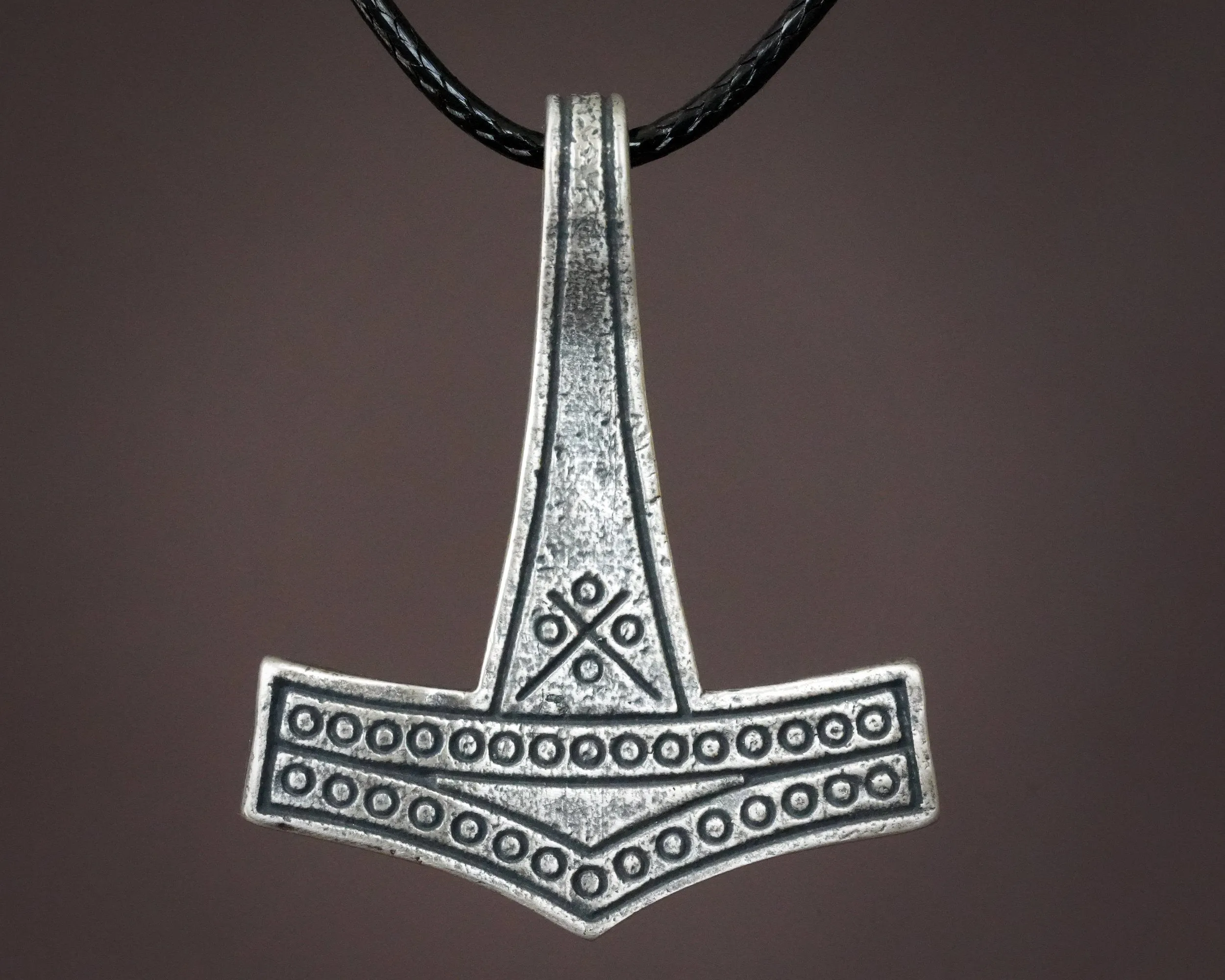 Romersdal Authentic Replica Thors Hammer Necklace Pendant Mjölnir Viking Norse Jewelry Thor Mjolnir Gifts for Men Brass  925 Sterling Silver