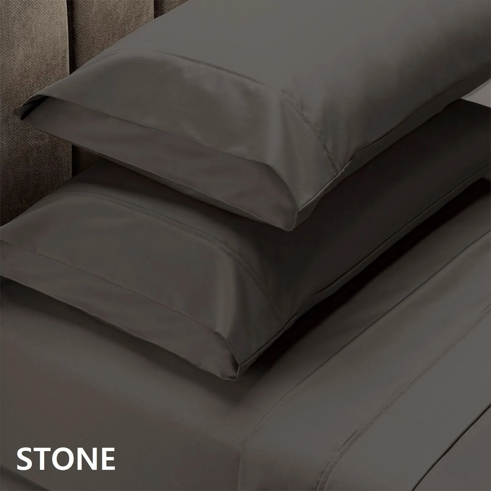 Royal Comfort 1500 Thread Count Cotton Rich Sheet Set 4 Piece Ultra Soft Bedding Double Stone