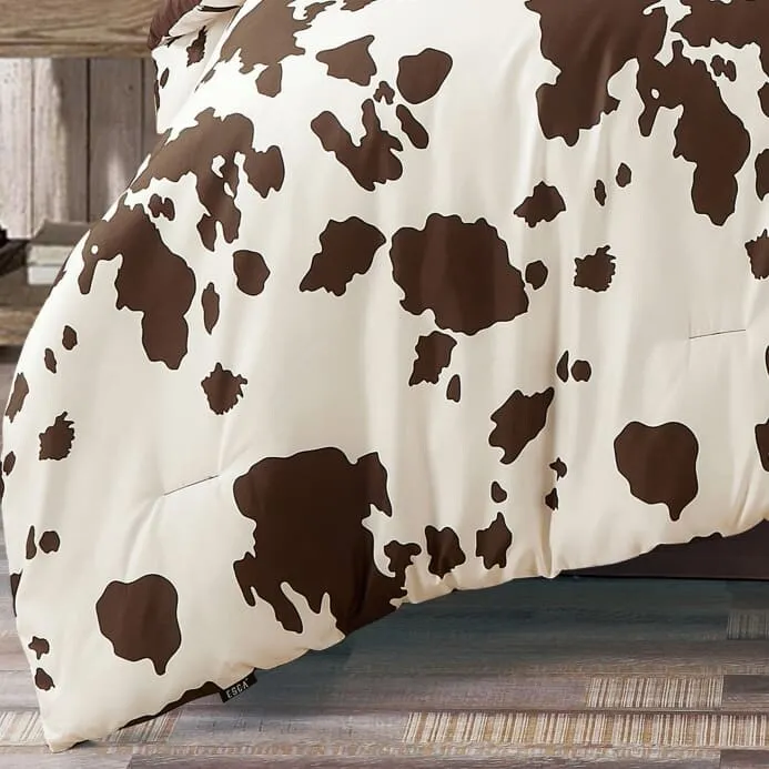 Rustic Cowhide Brown Comforter Set