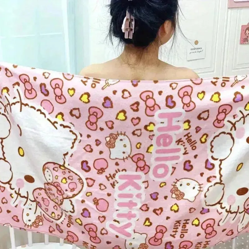 Sanrio Hello Kitty My Melody Big Wrapping Bath Towel