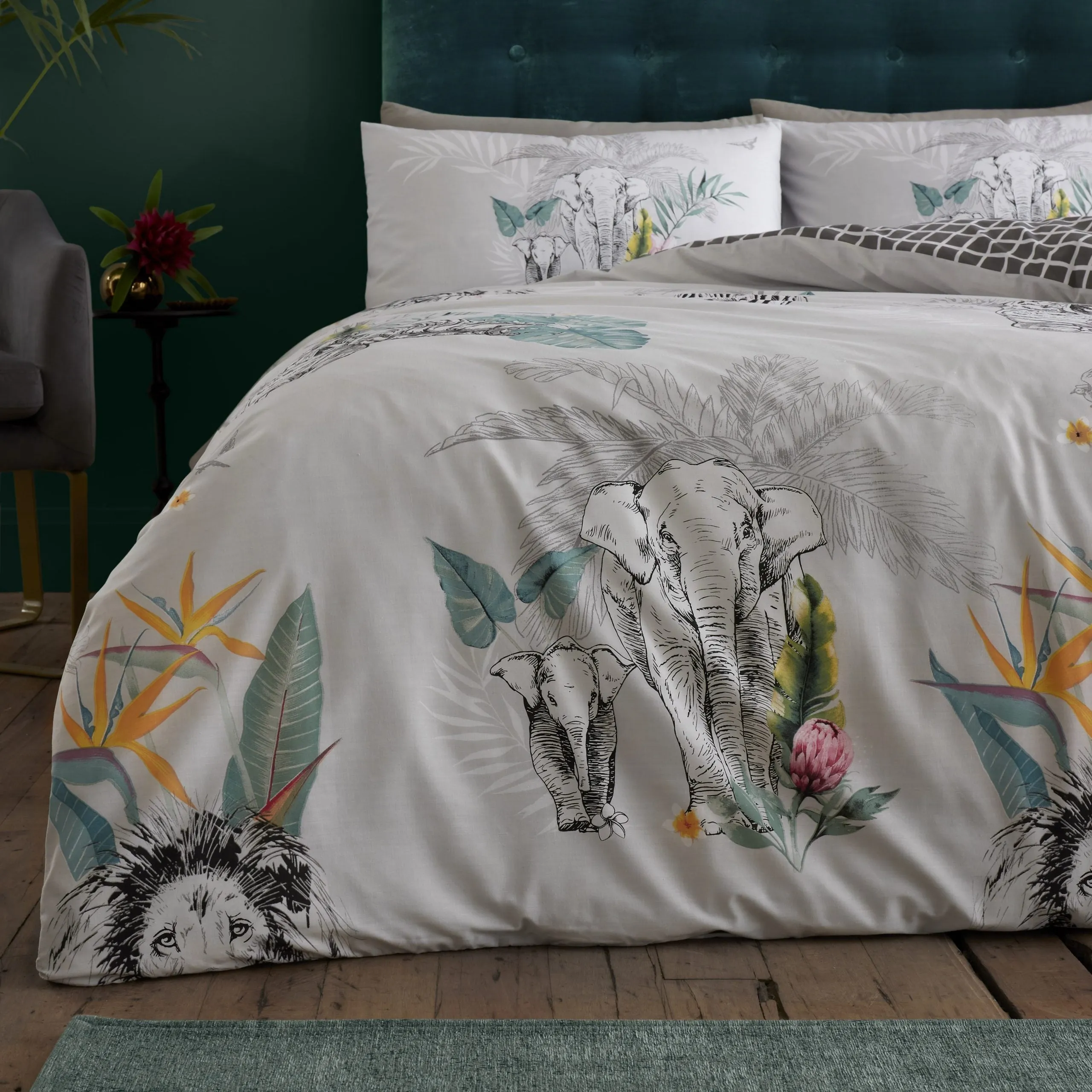 Savannah Tropical Printed Duvet Set