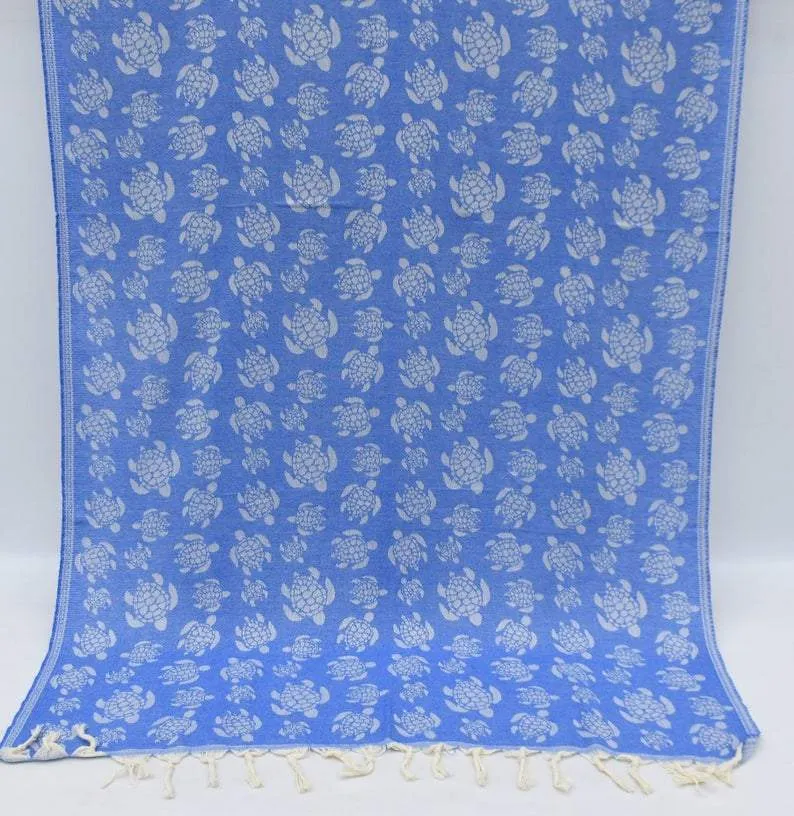 Sea Turtle Blue 100% Cotton Towel