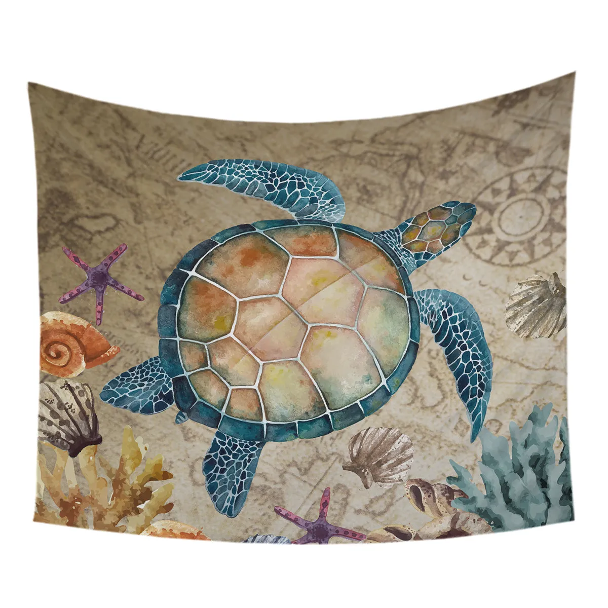 Sea Turtle Island Tapestry