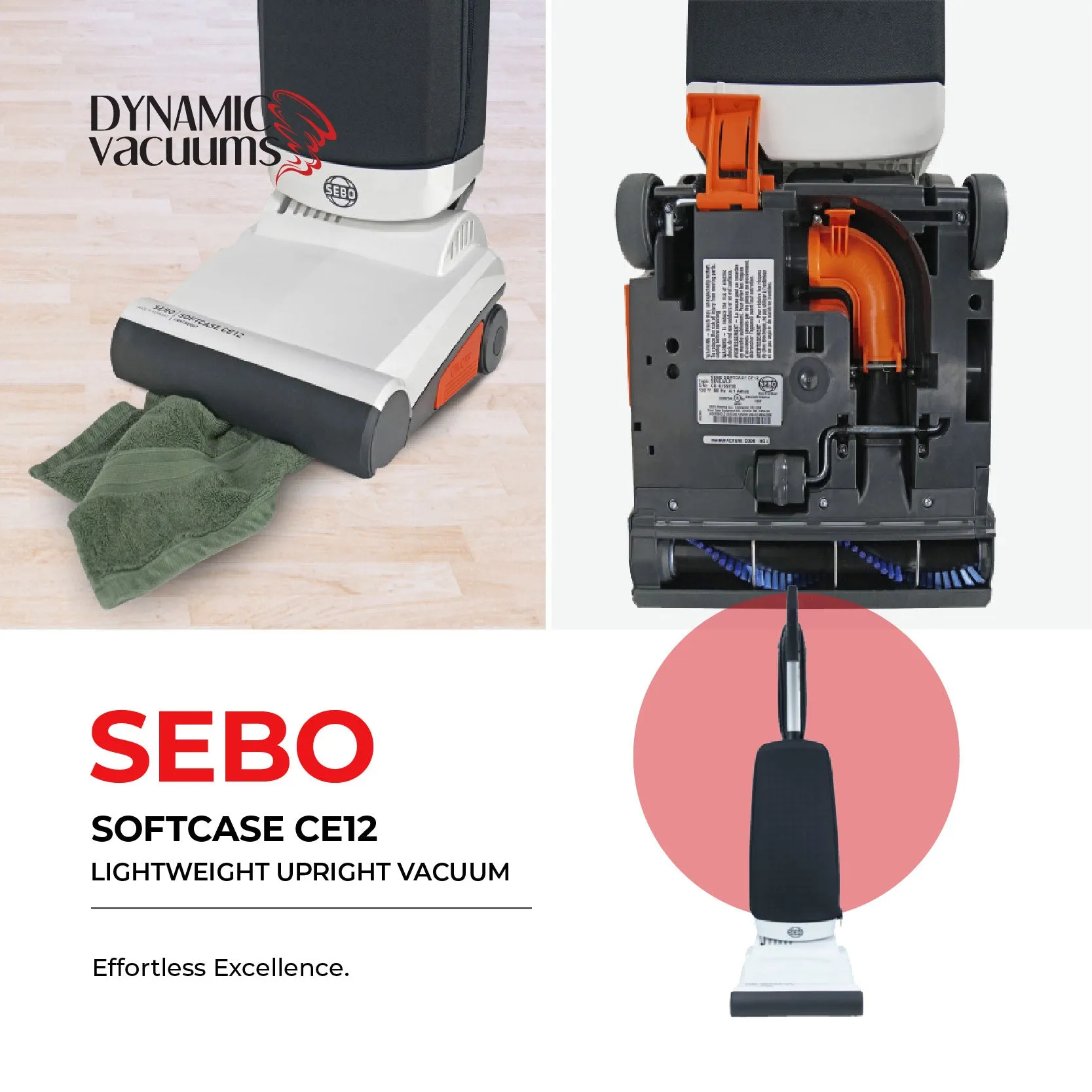 SEBO SOFTCASE CE12 Lightweight Upright Vacuum