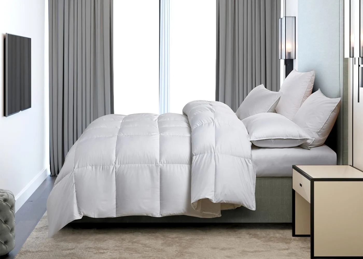 Serta All Season White Down Fiber Comforter Medium Warmth