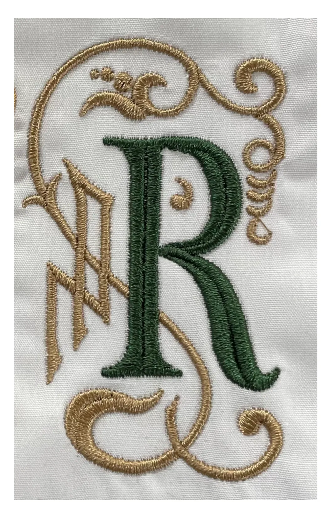 Set of Monogrammed Guest Bath Hand and Bath Towel Set Beautiful Monogram Letter With Scrolling