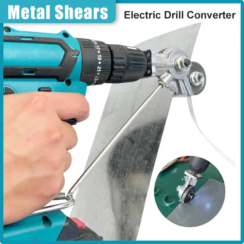 Shears Plate Cutter Metal Sheet Cutter Electric Drill Converting Shears Free Cutting Tool Nibbler Electric Sheet Metal Cutting Scissor