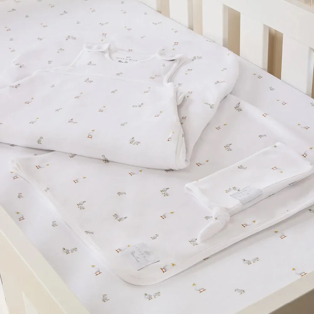 Silver Cross Rosa & Blue Cot Bed Starter Bedding Set