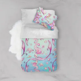 Siren of the Sea Watercolor Mermaid Crib and Toddler Bedding Collection