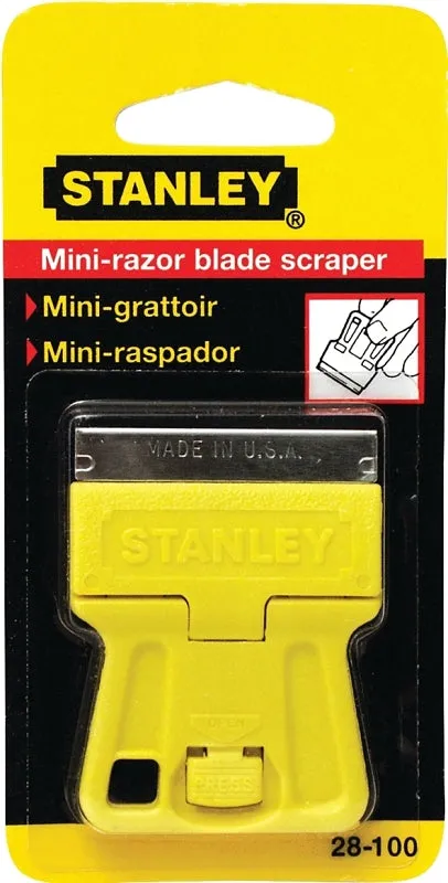 Stanley 28-100 Scraper, 1-1/2 in W Blade, 1-Edge, Razor Blade, HCS Blade, Plastic Handle, 1-13/16 in OAL :CD 1: QUANTITY: 12