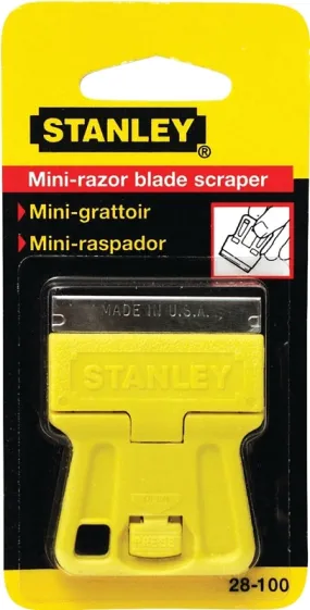 Stanley 28-100 Scraper, 1-1/2 in W Blade, 1-Edge, Razor Blade, HCS Blade, Plastic Handle, 1-13/16 in OAL :CD 1: QUANTITY: 12